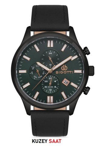 Bigotti BG.1.10273.5 Takvimli 43 mm Siyah Çelik Kordon Analog Erkek Kol Saati