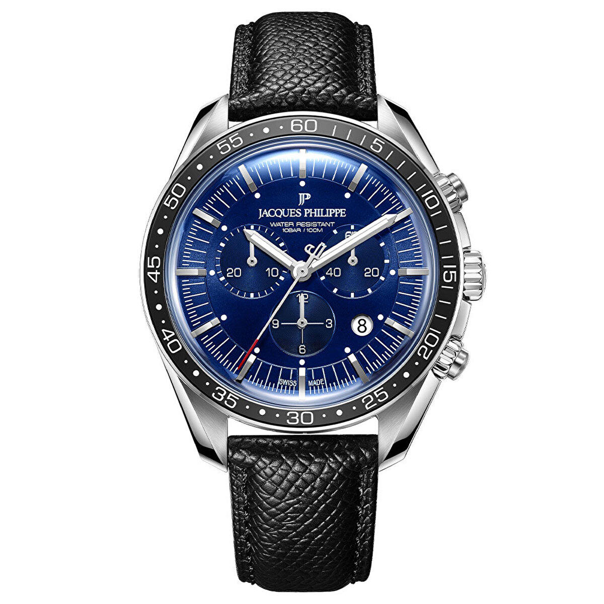 Jacques Philippe JPQGC431131 Pusulalı Takvimli 41 mm Siyah Deri Kordon Analog Erkek Kol Saati