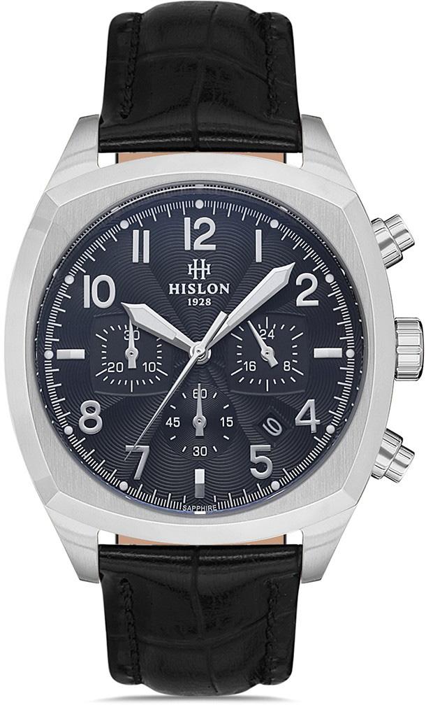 Hislon MS108S-04BS Pusulalı Takvimli 42 mm Siyah Deri Kordon Analog Kol Saati