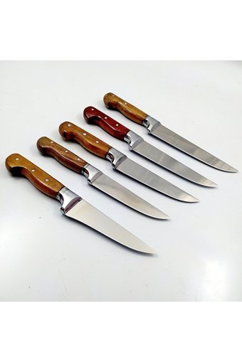 göcen 5 Li Mutfak Bıçağı Seti, Ekmek Bıçağı, Et Doğrama Bıçağı,isme Özel Hediye