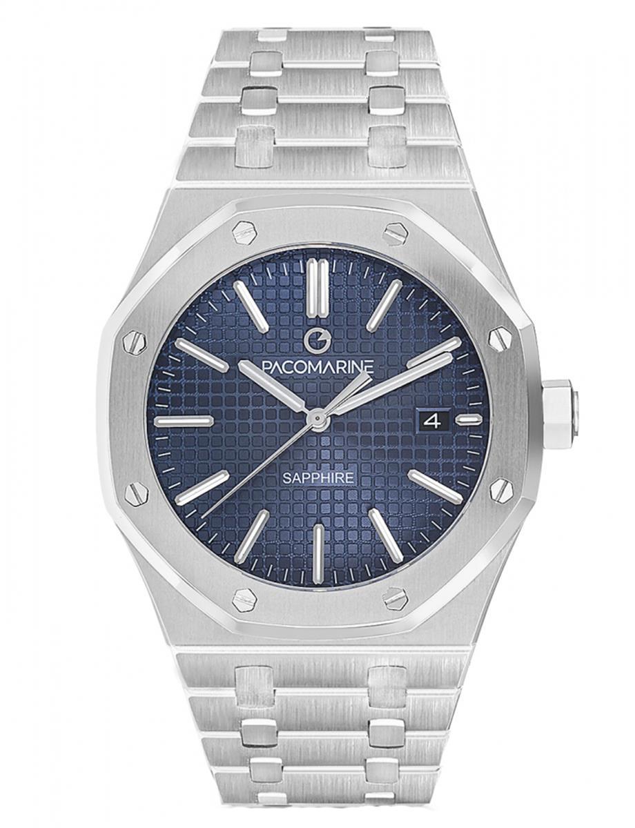 Pacomarine PM.17001.01 Takvimli 42 mm Çelik Kordon Analog Erkek Kol Saati
