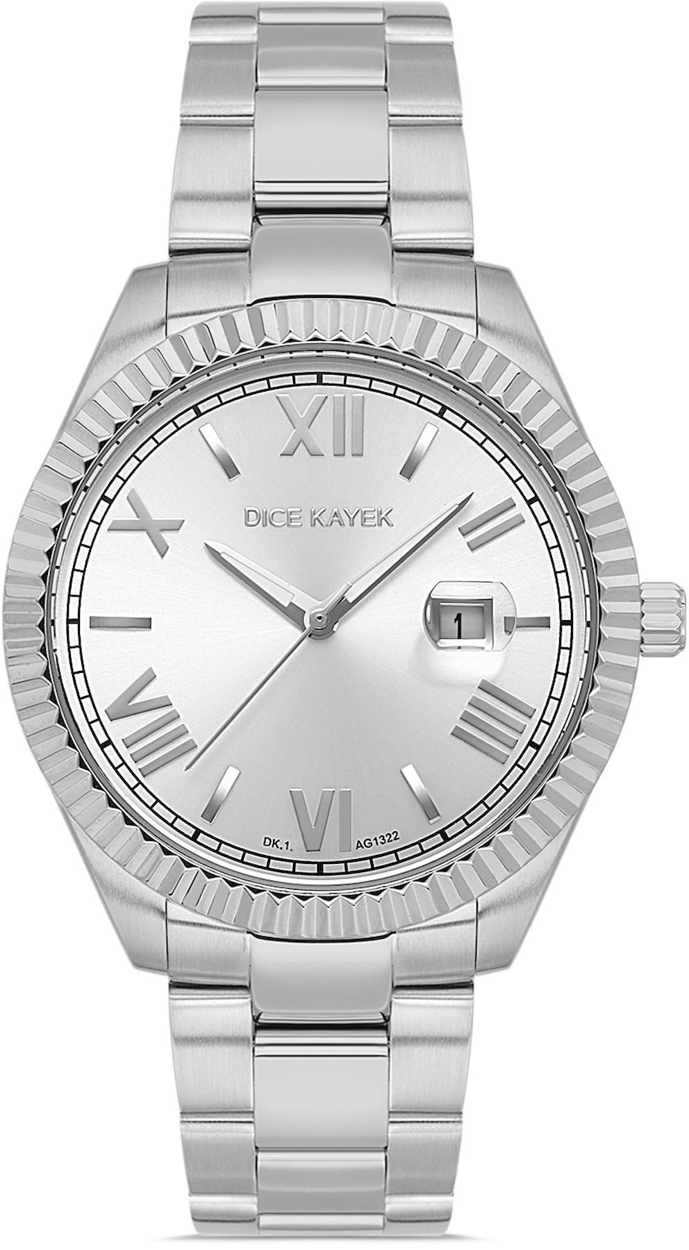 Dice Kayek DK.1.AG1322.01 Takvimli 42 mm Çelik Kordon Analog Kol Saati