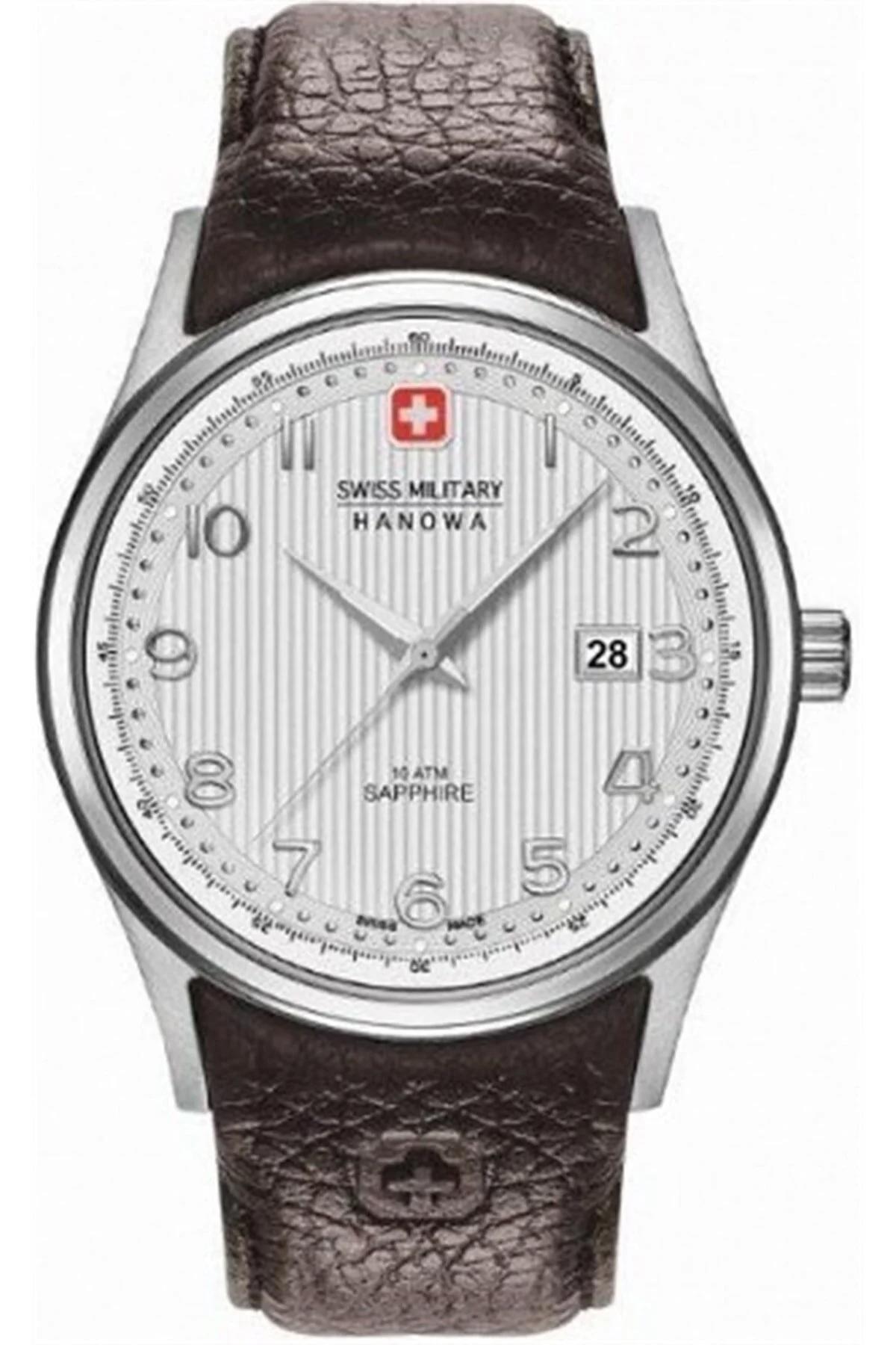 Swiss Military 06-4286.04.001 Takvimli 42 mm Füme Deri Kordon Analog Erkek Kol Saati