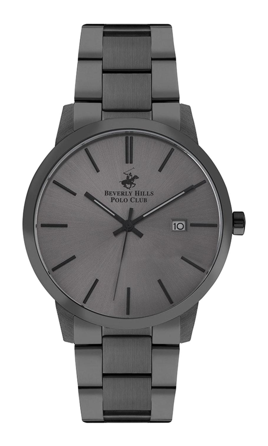 Beverly Hills Polo Club BP3153X060 Takvimli 43 mm Füme Çelik Kordon Analog Erkek Kol Saati