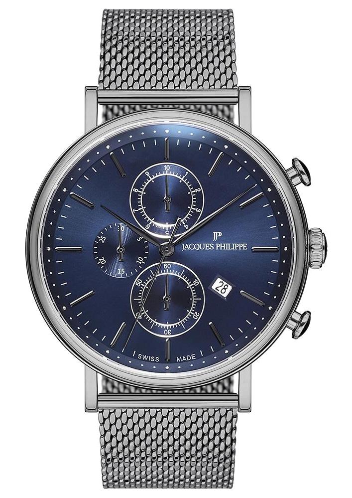 Jacques Philippe JPQGC028237 Takvimli 44 mm Çelik Kordon Analog Erkek Kol Saati