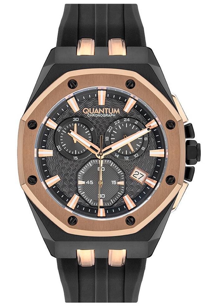 Quantum HNG949.661 Takvimli 45 mm Siyah Plastik Kordon Analog Erkek Kol Saati