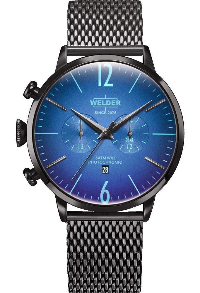 Welder Watch WWRC417 Pusulalı Takvimli 45 mm Siyah Çelik Kordon Analog Erkek Kol Saati