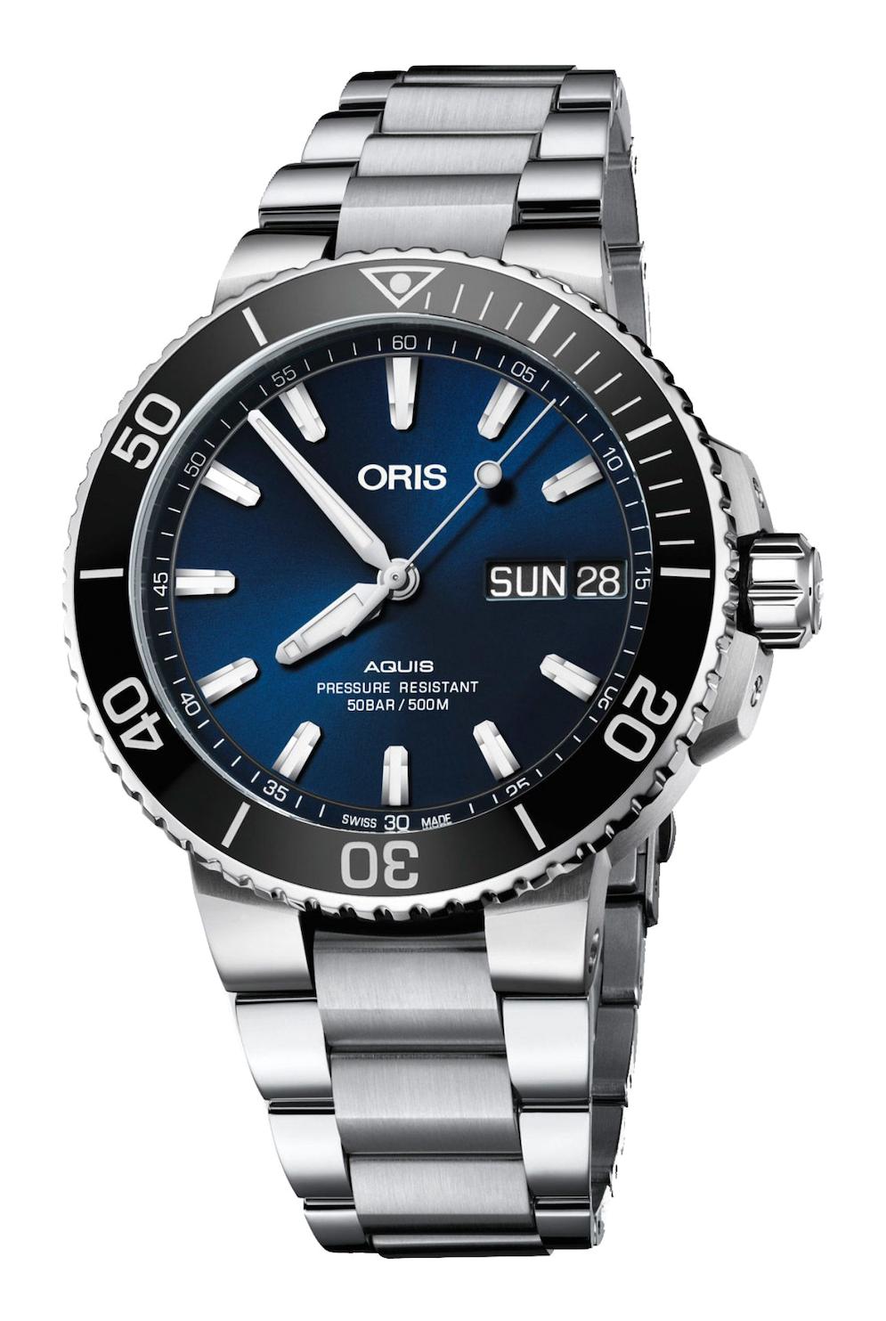 Oris Aquis Big Day Date Takvimli Çelik Kordon Analog Kol Saati