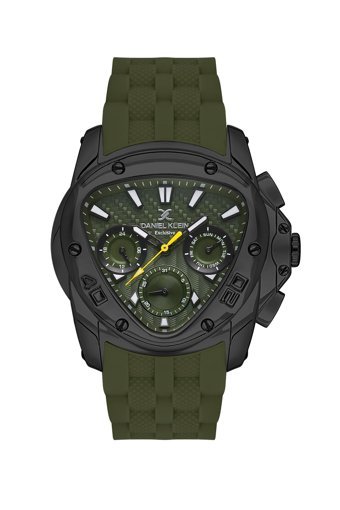 Daniel Klein DK.1.13679.3 Takvimli 45 mm Yeşil Silikon Kordon Analog Erkek Kol Saati