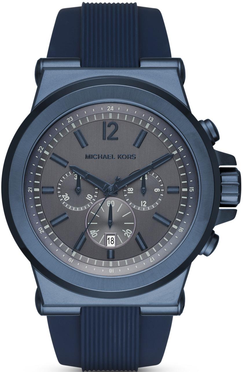 Michael Kors MK8493 Takvimli 44 mm Lacivert Silikon Kordon Analog Erkek Kol Saati