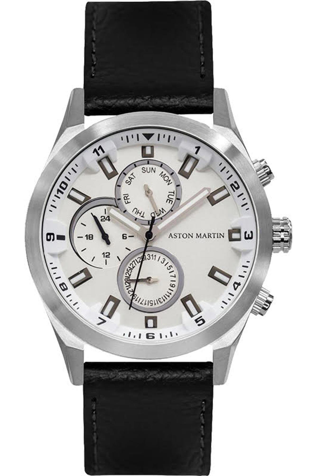 Aston Martin AS212-SWB Takvimli 43 mm Siyah Deri Kordon Analog Erkek Kol Saati