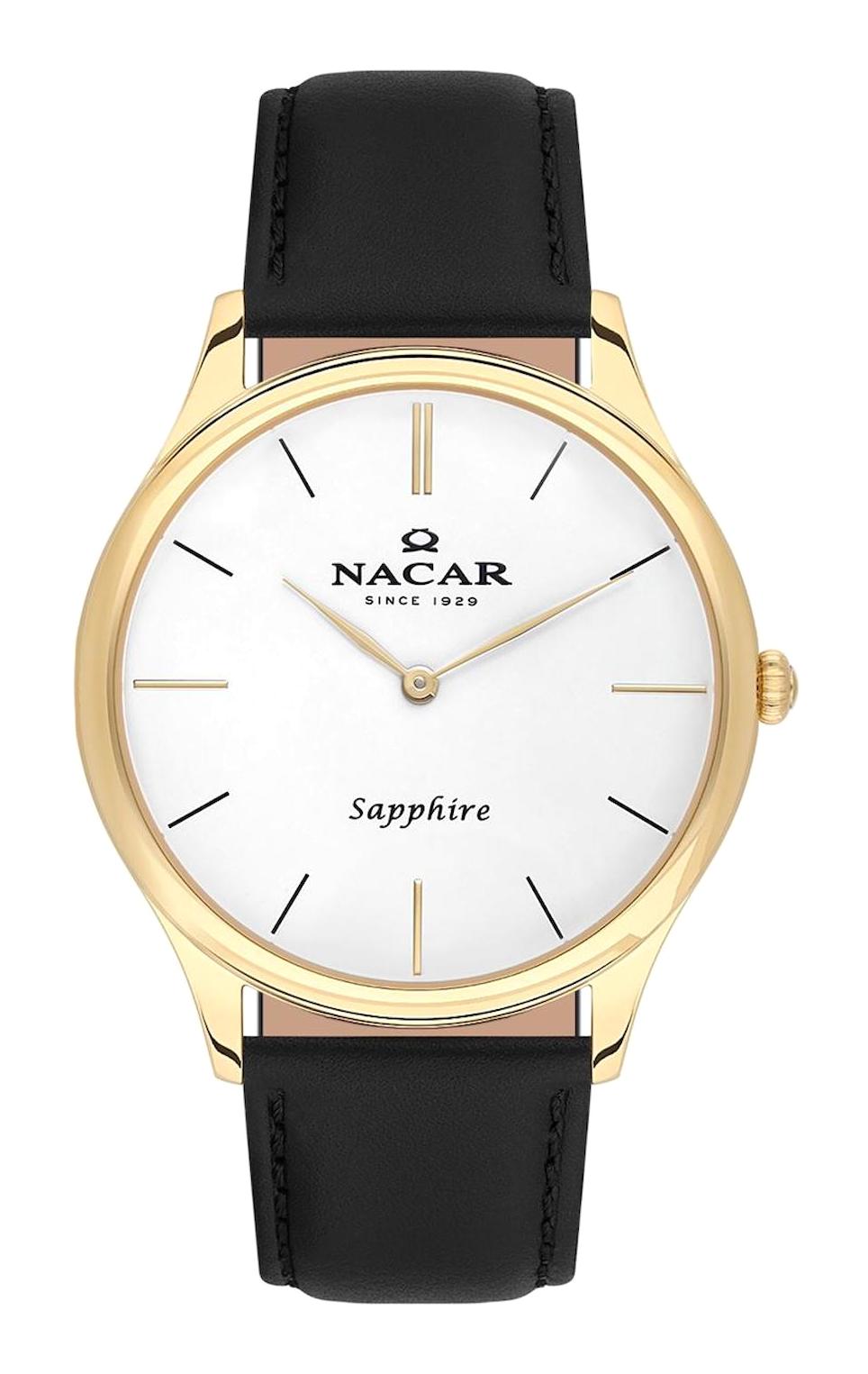 Nacar 21297228DWL1 Takvimli 44 mm Siyah Çelik Kordon Analog Kol Saati