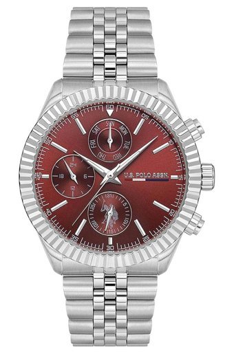 U.S. Polo Assn USPA1054B-06 Takvimli 42 mm Çelik Kordon Analog Erkek Kol Saati