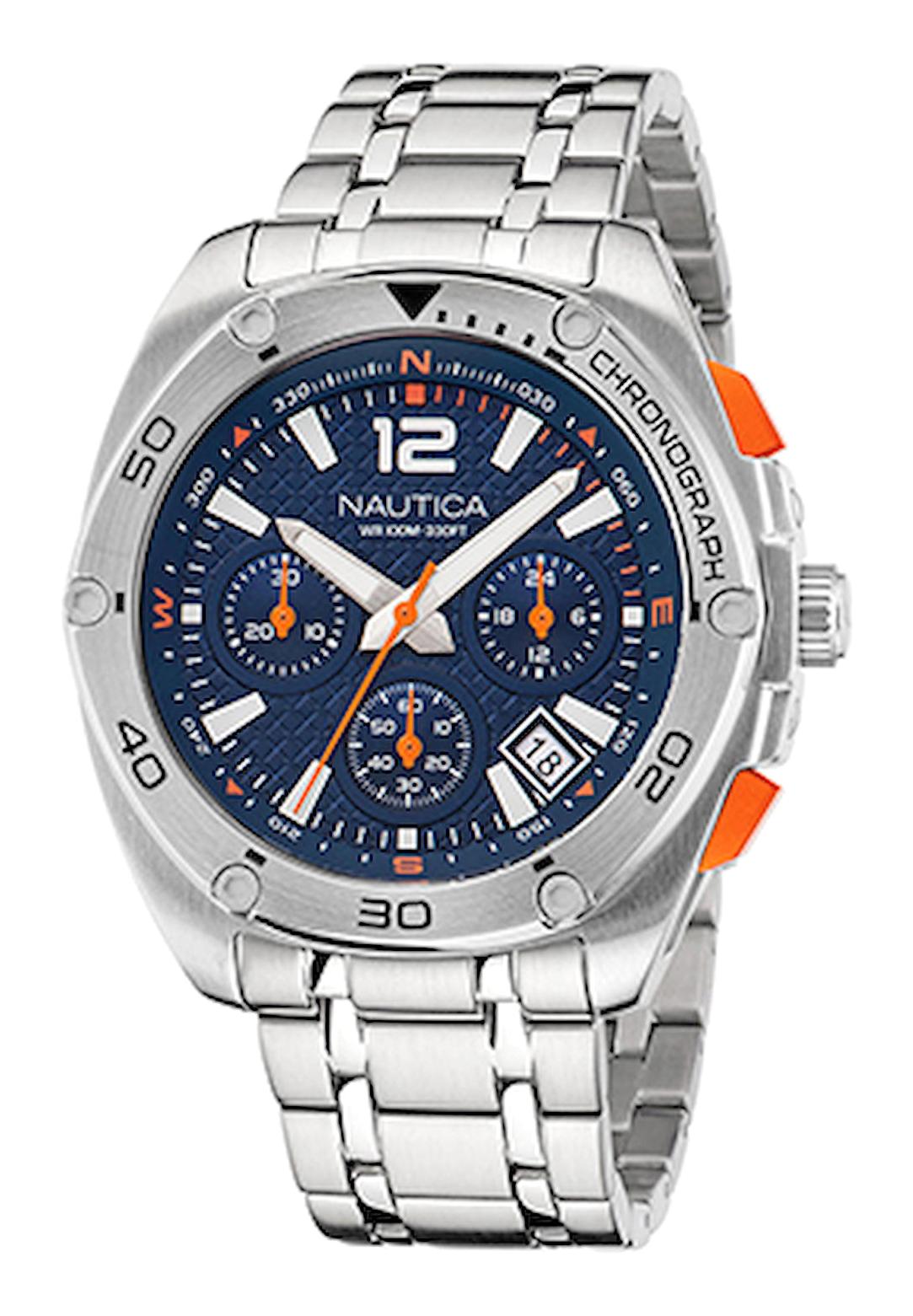 Nautica NAPTCF212 Takvimli 45 mm Çelik Kordon Analog Erkek Kol Saati