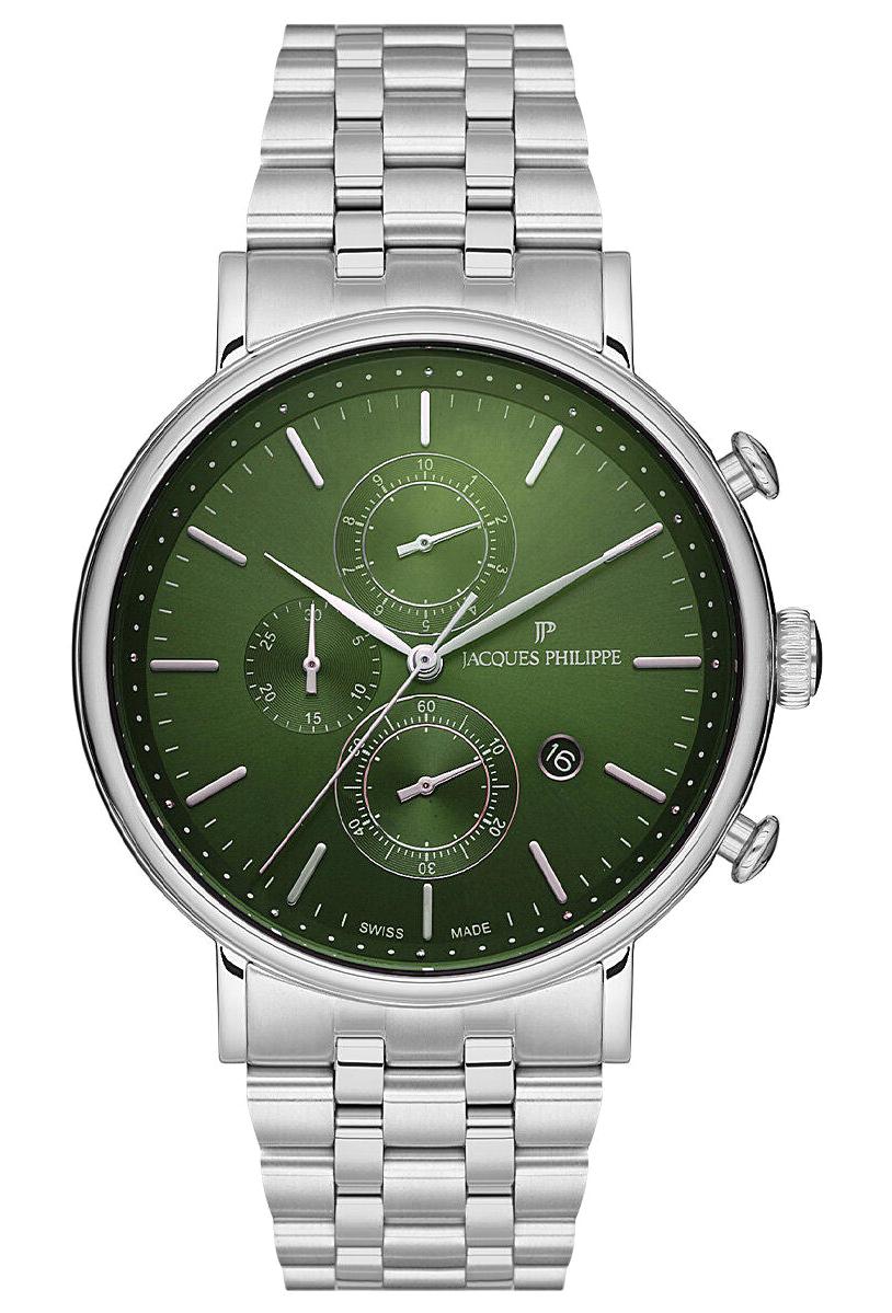 Jacques Philippe JPQGC0213X6 Takvimli 44 mm Çelik Kordon Analog Erkek Kol Saati