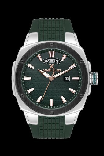 Daniel Klein DK.1.13650-3 Takvimli Yeşil Silikon Kordon Analog Erkek Kol Saati