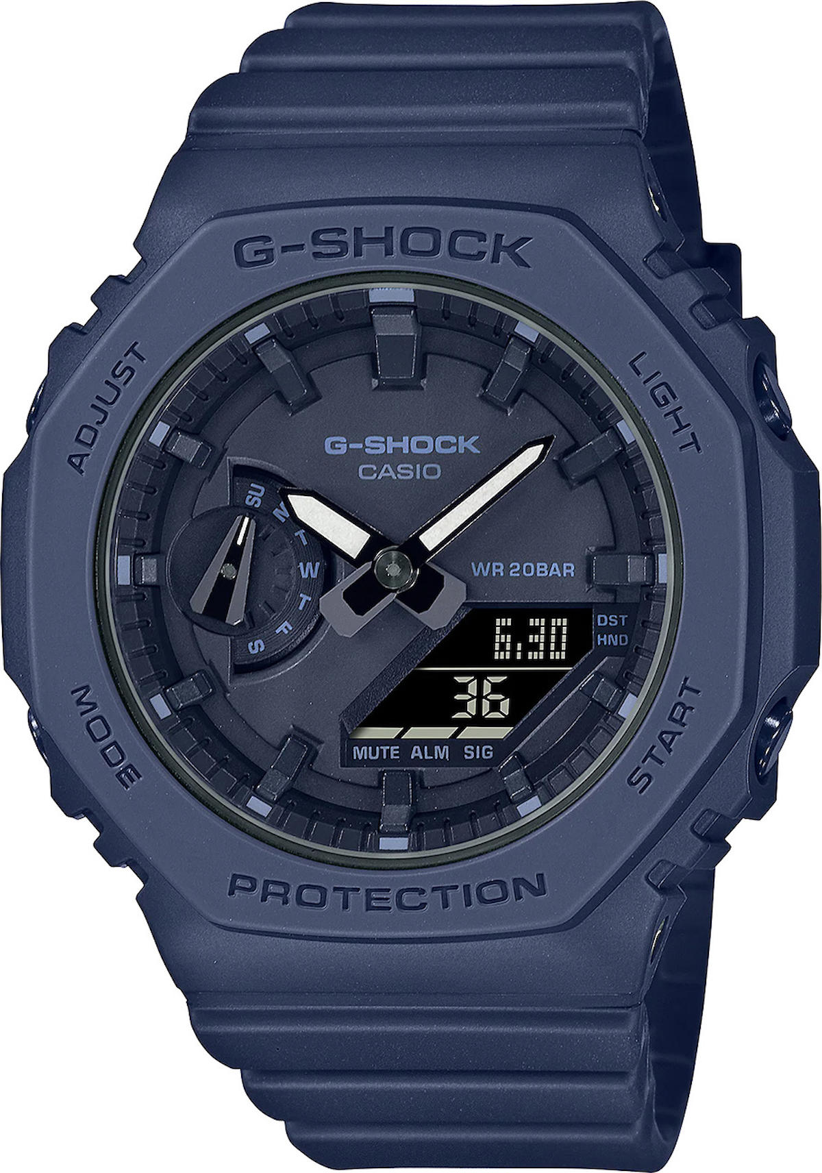 Casio GMA-S2100BA-2A1 Takvimli 43 mm Lacivert Silikon Kordon Analog Kol Saati