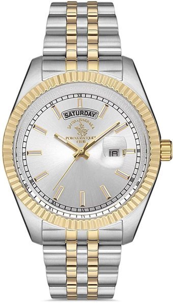 Santa Barbara Polo & Racquet Club SB.1.10229.7 Takvimli 44 mm Altın-Çelik Kordon Analog Erkek Kol Saati