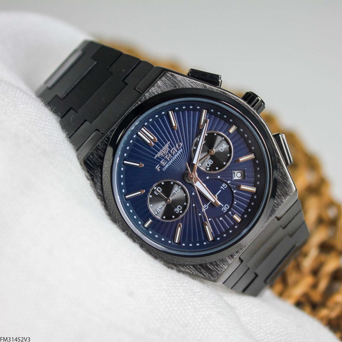 Ferro FM31452V3 Takvimli 44 mm Siyah Çelik Kordon Analog Erkek Kol Saati