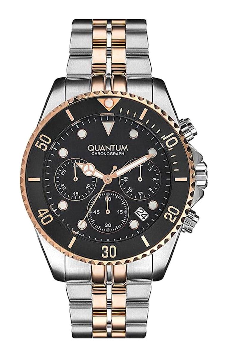 Quantum PWG930-550 Takvimli 45 mm Altın-Çelik Kordon Analog Erkek Kol Saati