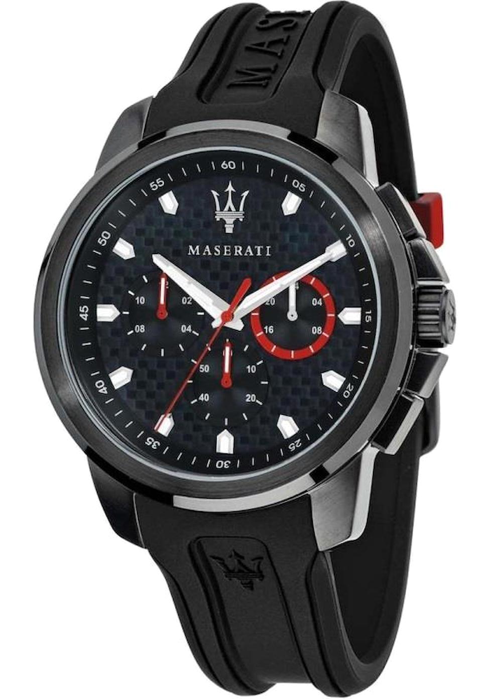 Maserati R8851123007 Takvimli 44 mm Siyah Silikon Kordon Analog Erkek Kol Saati