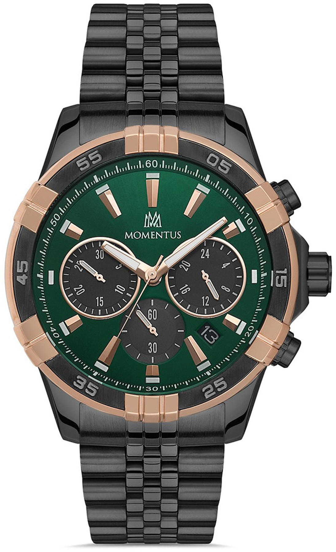 Momentus SM367T-15SN Takvimli 45 mm Antrasit Çelik Kordon Analog Erkek Kol Saati