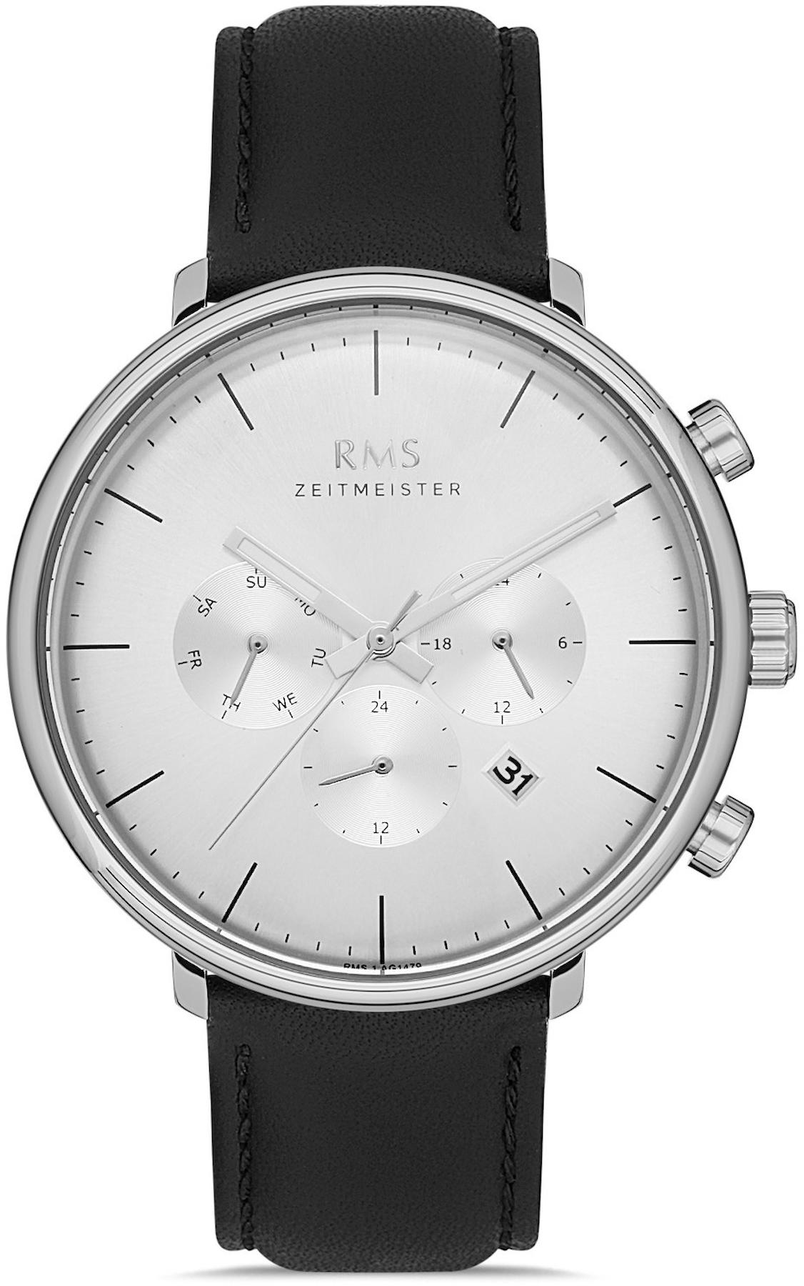 Romanson RMS.1.AG1479.01 Takvimli 42 mm Siyah Deri Kordon Analog Kol Saati