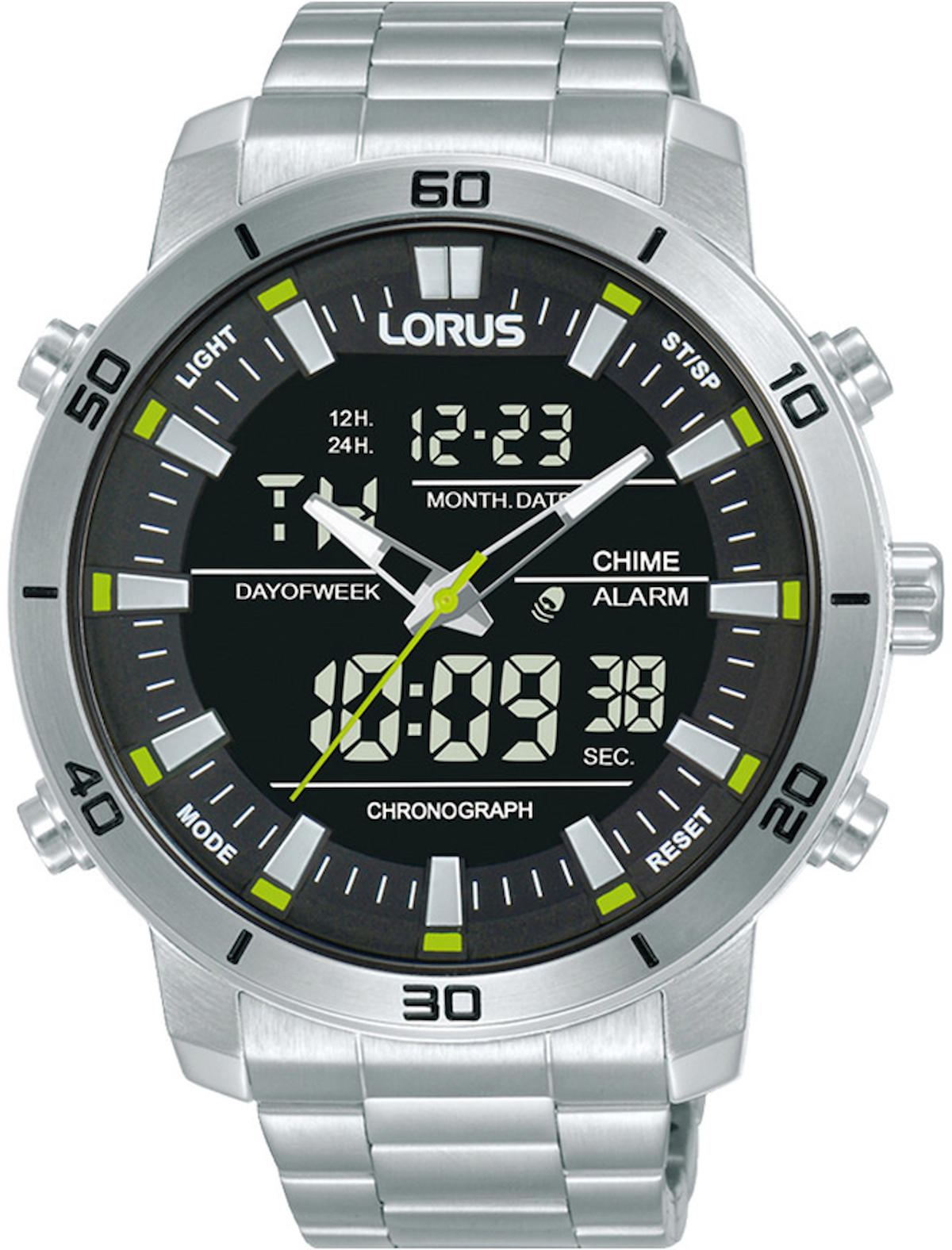 Lorus RW657AX9 Takvimli 46 mm Çelik Kordon Analog Erkek Kol Saati