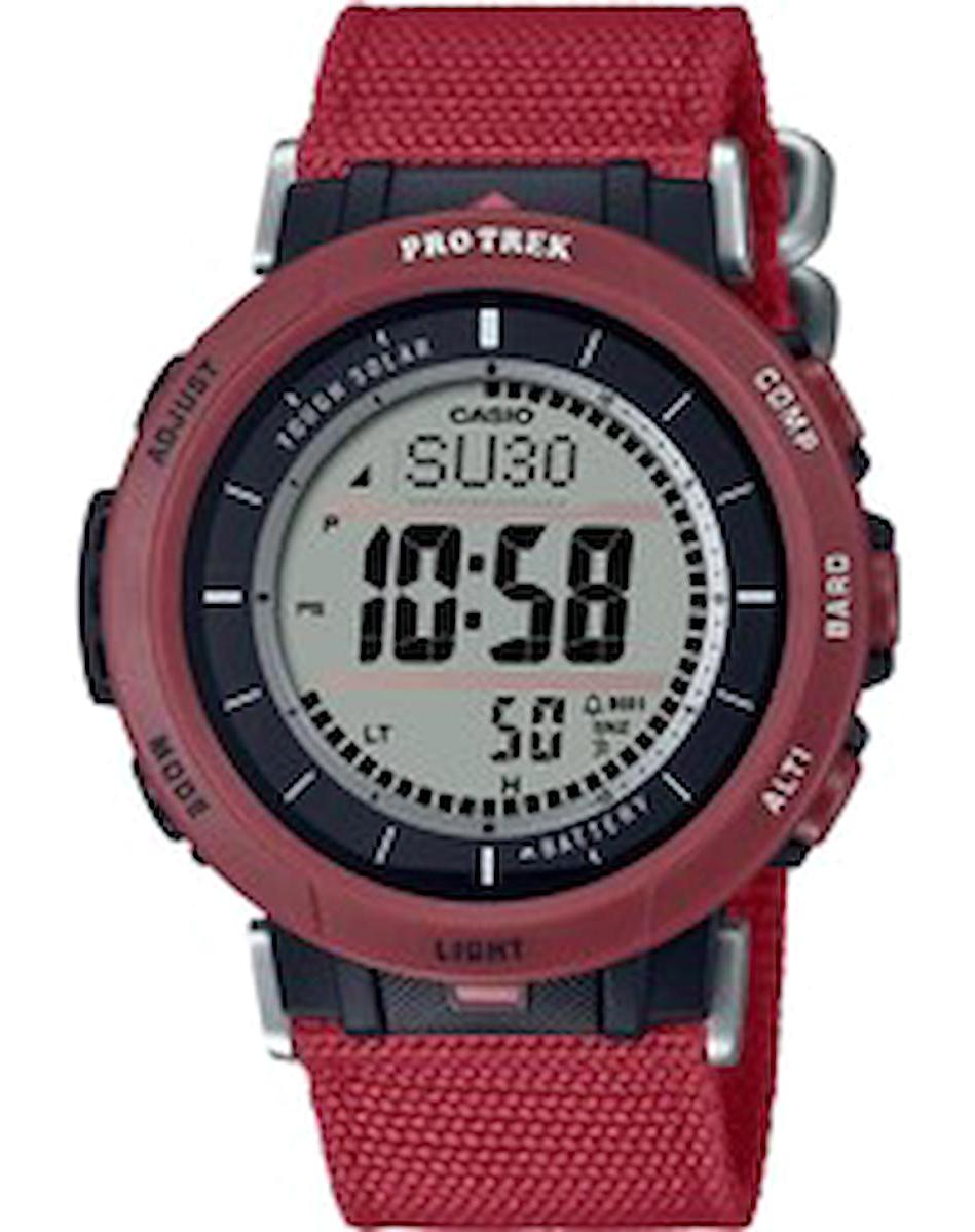 Casio PRG-30B-4DR Takvimli Kırmızı Çelik Kordon Dijital Erkek Kol Saati
