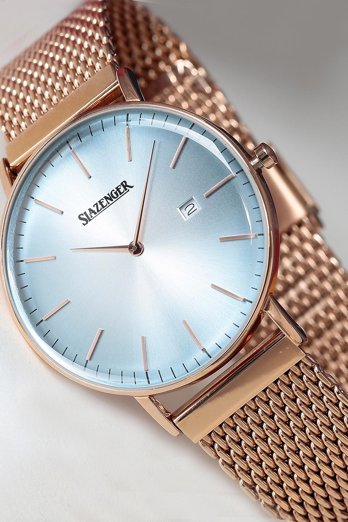 Slazenger SL.1970.03HRM Takvimli 40 mm Rose Gold Çelik Kordon Analog Erkek Kol Saati