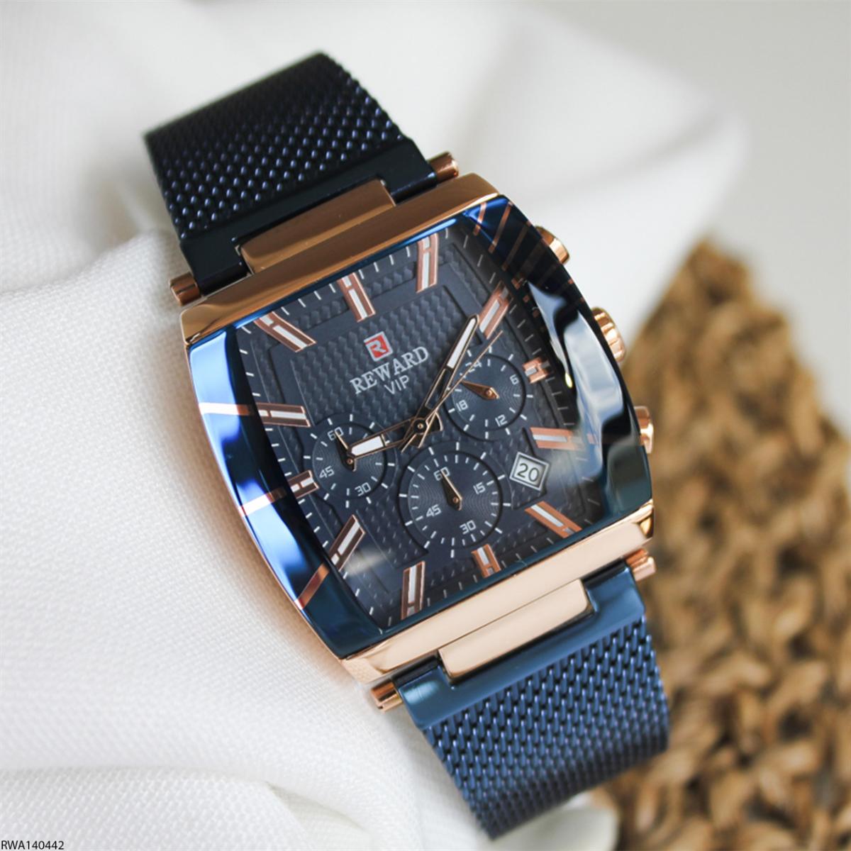 Reward RWA140442 Takvimli 39 mm Lacivert Metal Kordon Analog Erkek Kol Saati