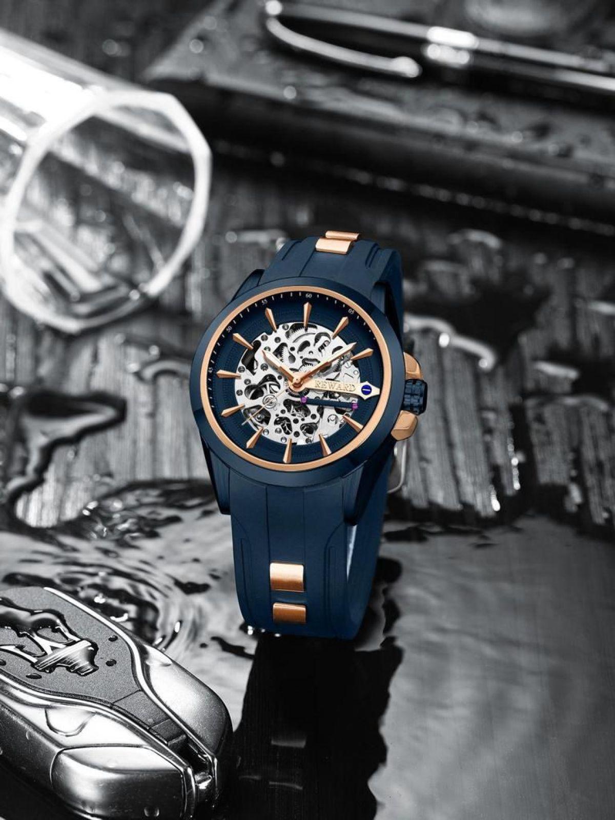 Reward AS9784.A3 44 mm Lacivert Silikon Kordon Analog Erkek Kol Saati