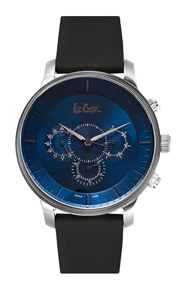 Lee Cooper LC06919.091 Takvimli Siyah Silikon Kordon Analog Erkek Kol Saati