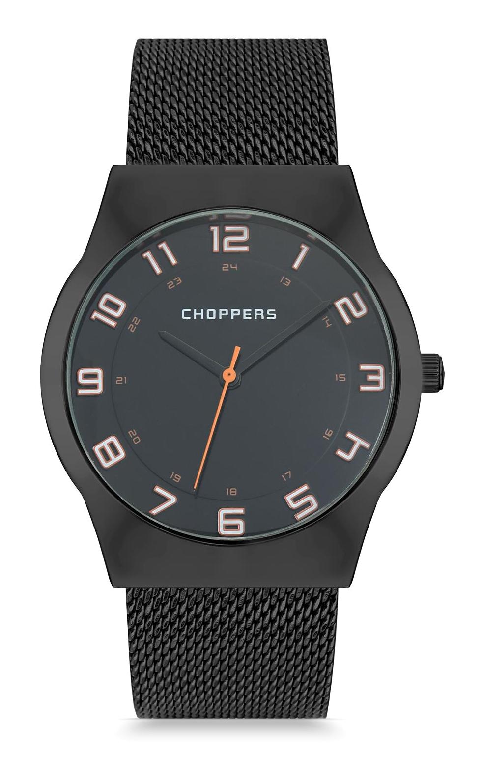 Choppers HEG27016B Siyah Metal Kordon Analog Erkek Kol Saati