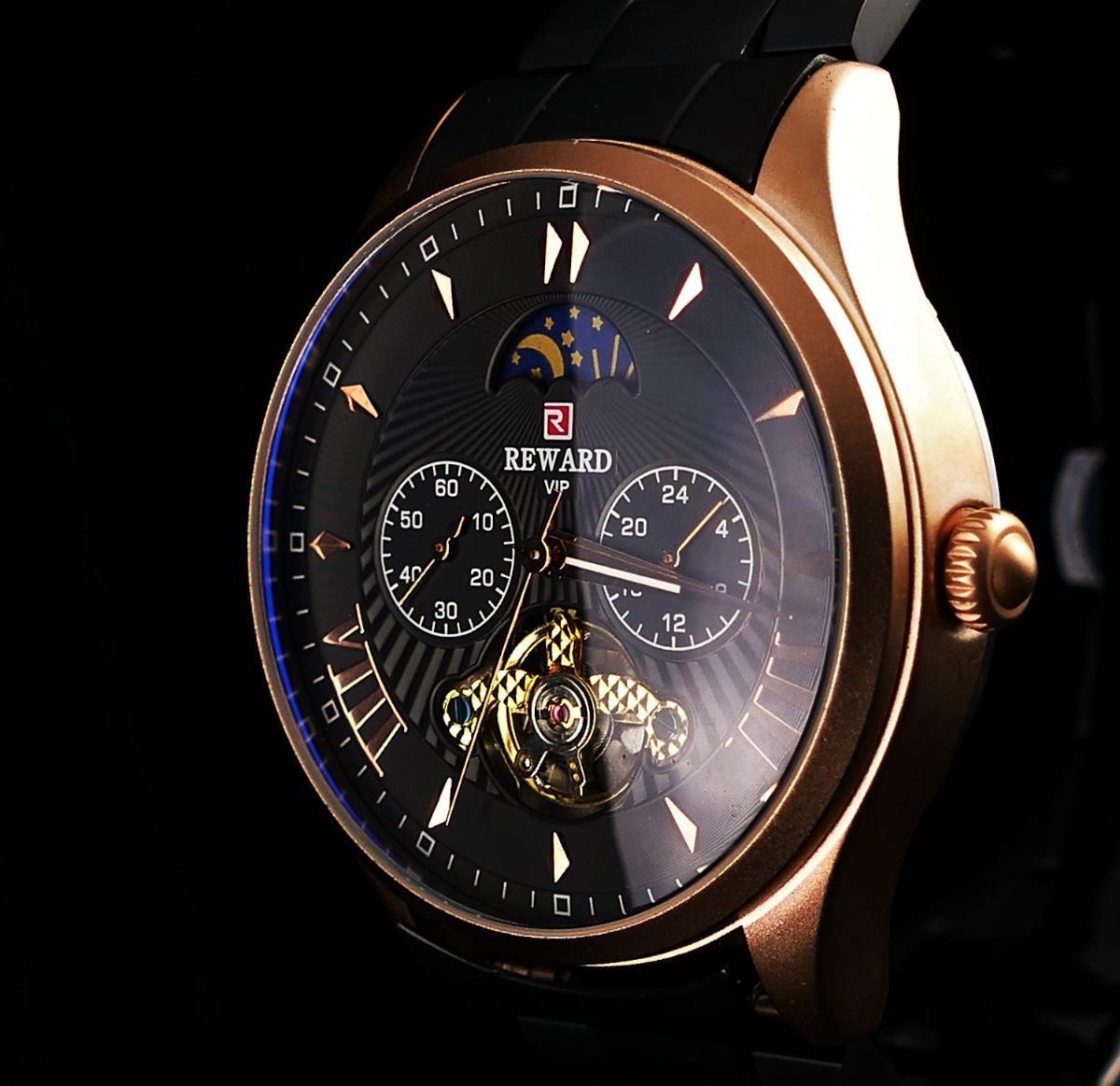 Reward A14690 40 mm Siyah Çelik Kordon Analog Erkek Kol Saati