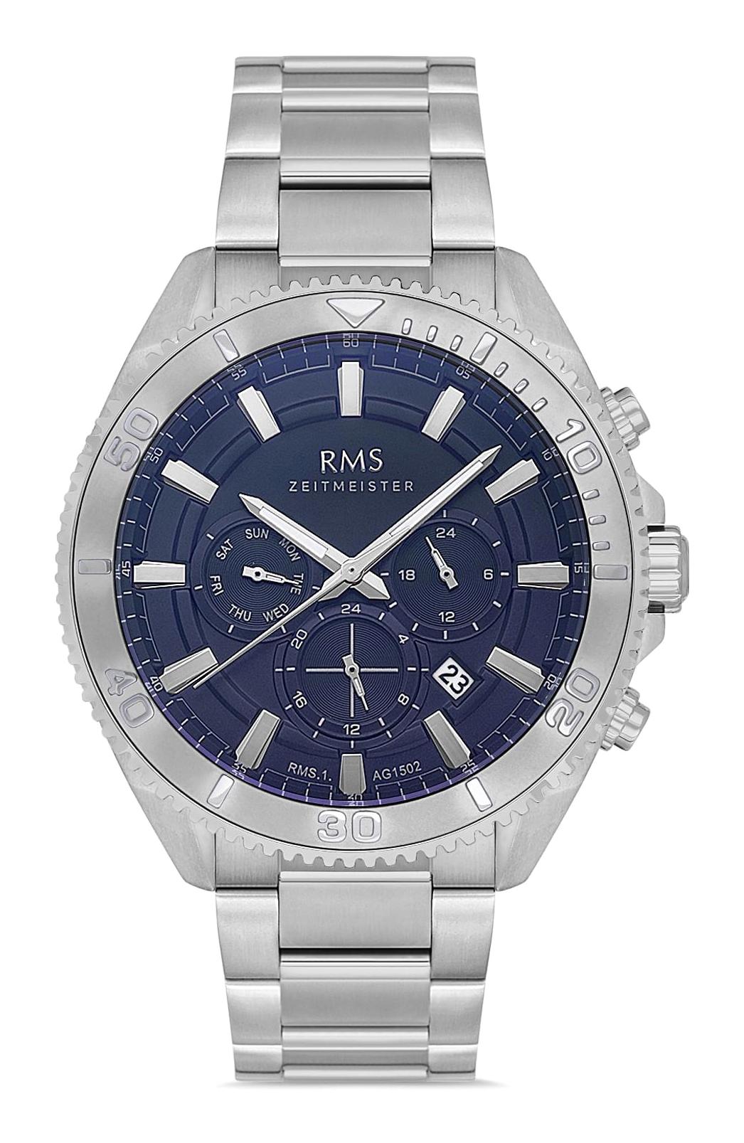 Romanson RMS.1.AG1502.03 Takvimli Çelik Kordon Analog Erkek Kol Saati