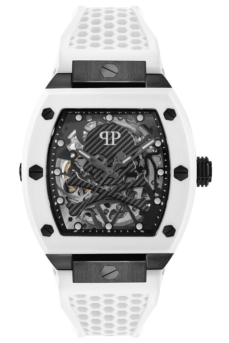 Philipp Plein PWBAA2424 44 mm Beyaz Silikon Kordon Analog Erkek Kol Saati