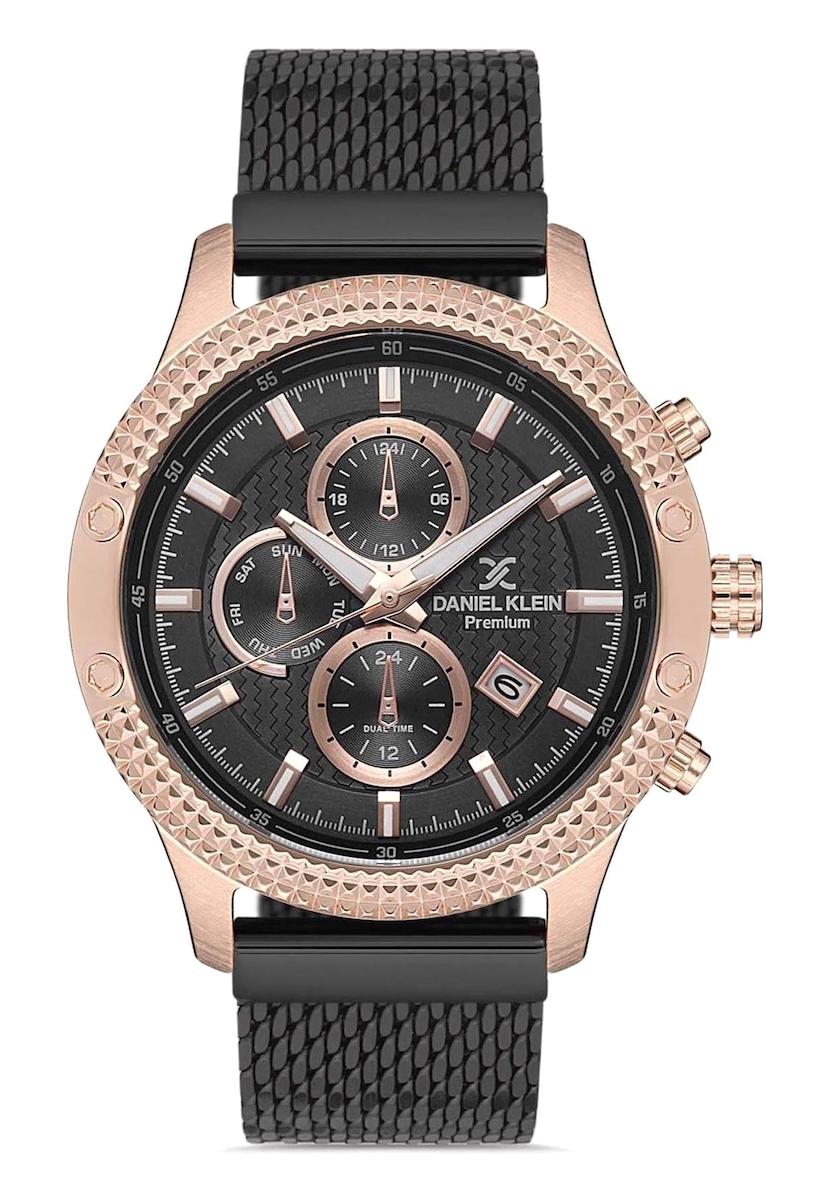 Daniel Klein DK012841A-04 Takvimli Siyah Çelik Kordon Analog Erkek Kol Saati