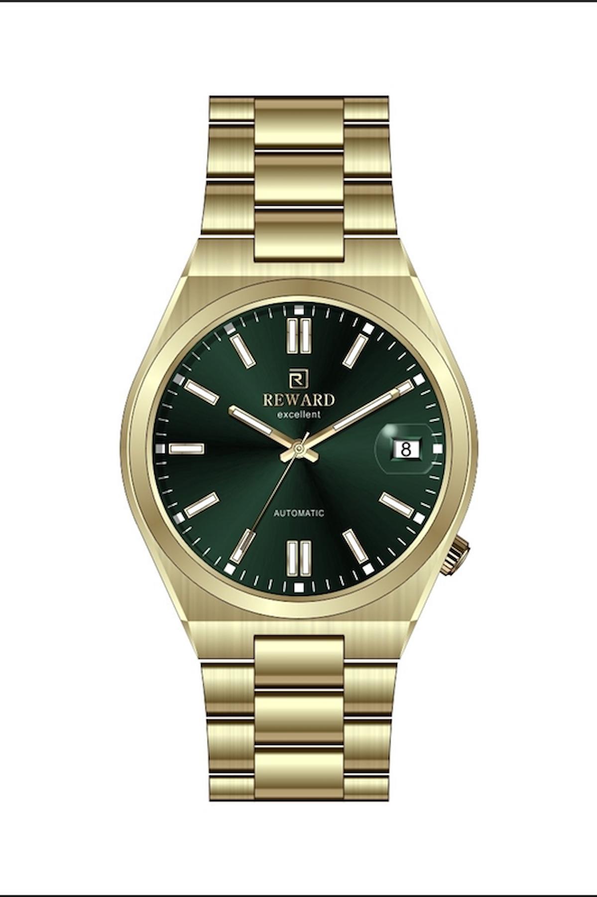 Reward A144319 Takvimli 40 mm Altın Çelik Kordon Analog Erkek Kol Saati