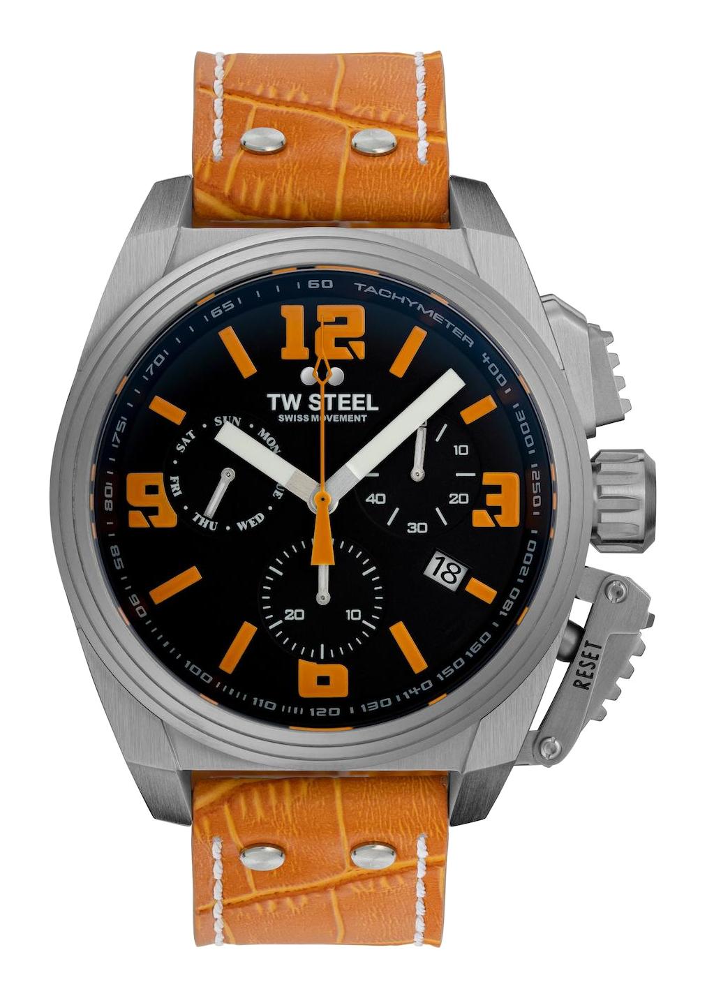 Tw Steel TW-TW1112 Takvimli 46 mm Taba Deri Kordon Analog Erkek Kol Saati