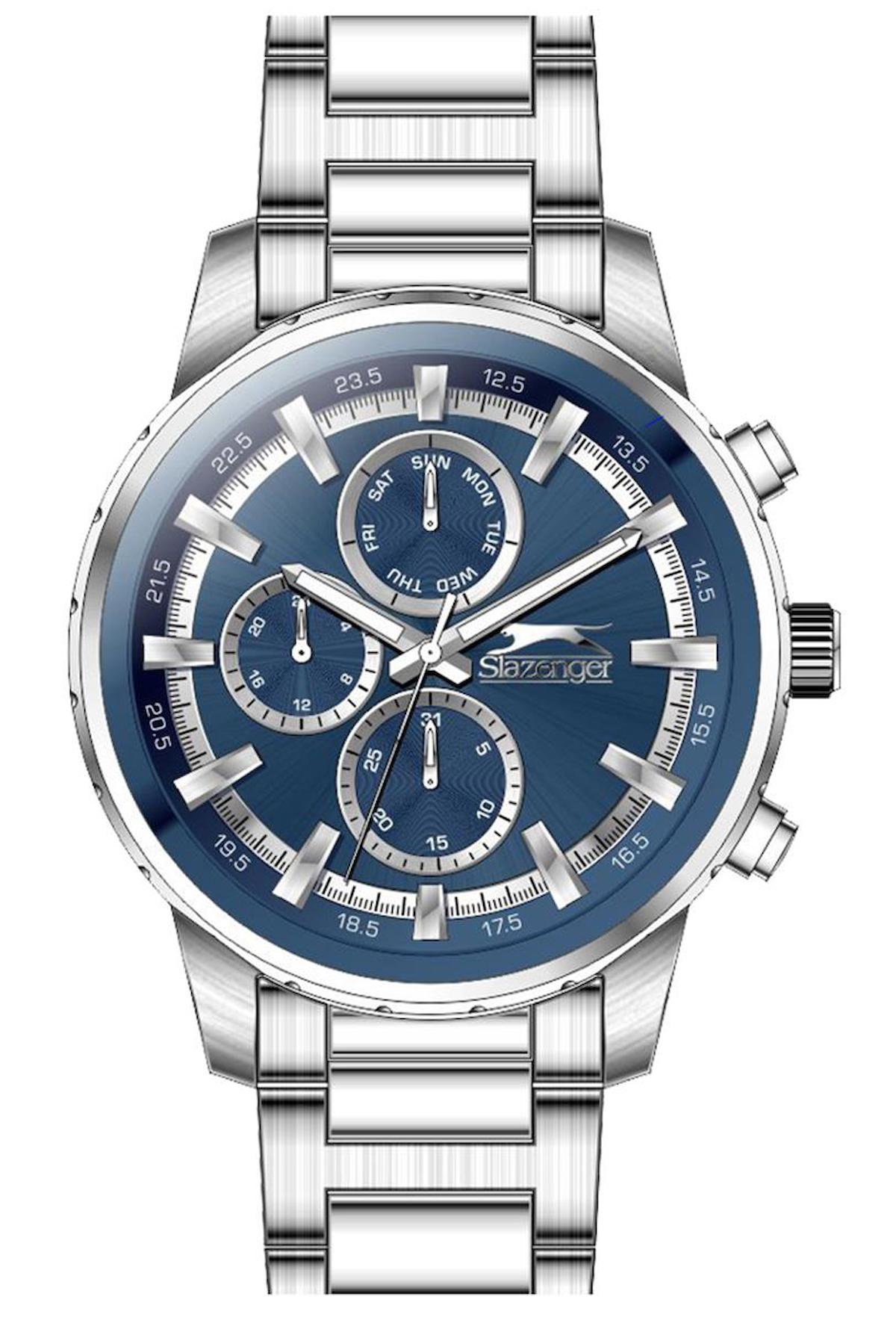 Slazenger SL.09.2328.2.03 Takvimli 45 mm Çelik Kordon Analog Erkek Kol Saati