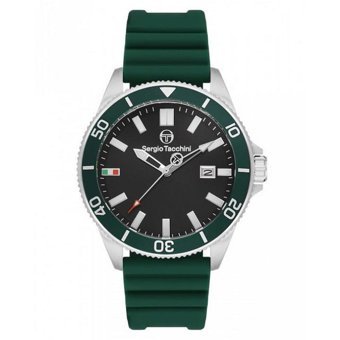 Sergio Tacchini ST.1.10382.3 Takvimli Yeşil Silikon Kordon Analog Erkek Kol Saati