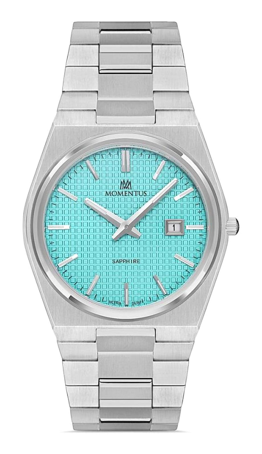 Momentus EM345S-10SS Takvimli 40 mm Çelik Kordon Analog Erkek Kol Saati
