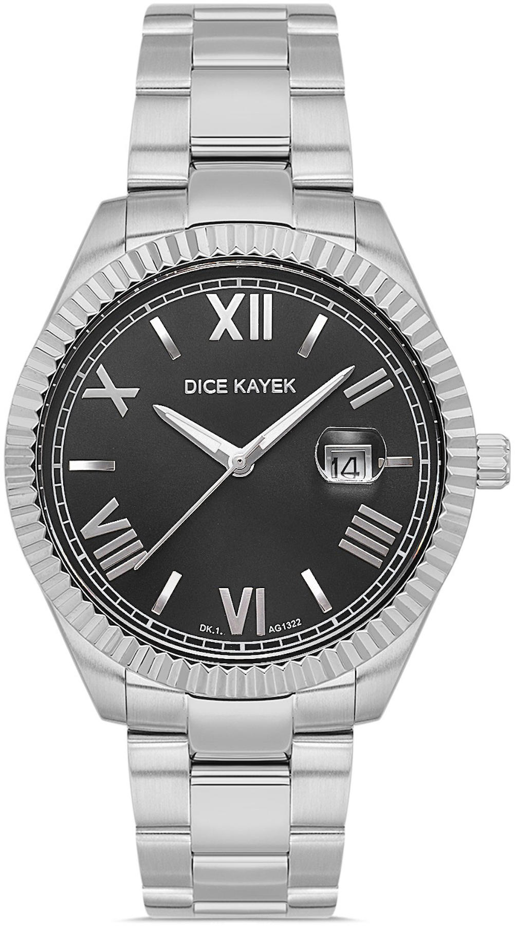 Dice Kayek DK.1.AG1322.04 Takvimli 42 mm Çelik Kordon Analog Kol Saati