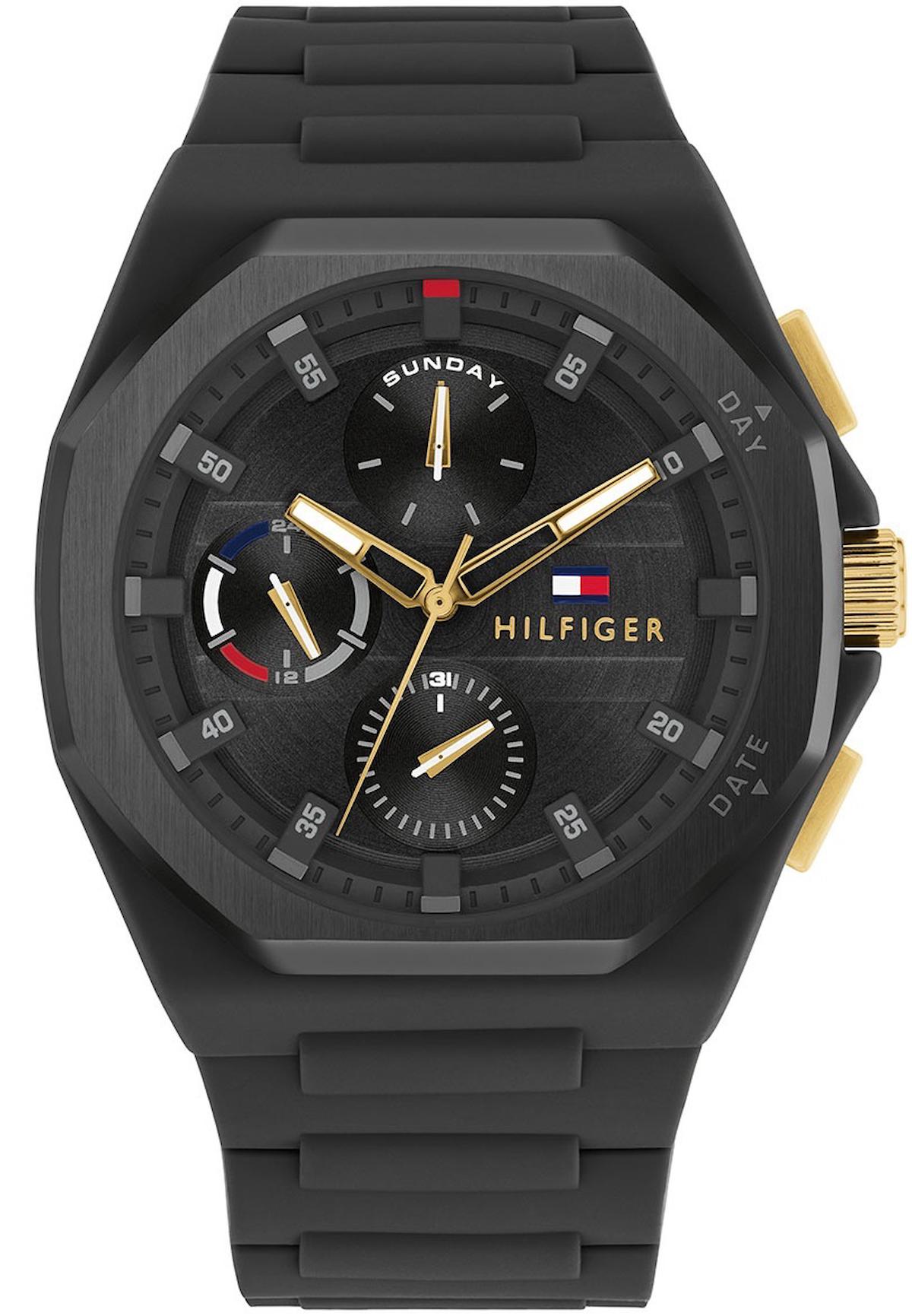 Tommy Hilfiger TH1792120 Takvimli 44 mm Siyah Silikon Kordon Analog Erkek Kol Saati