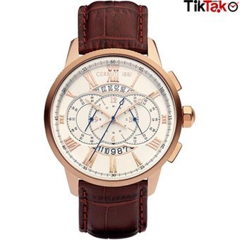 Cerruti 1881 CIWGC2206402 Takvimli Kahverengi Çelik Kordon Analog Erkek Kol Saati