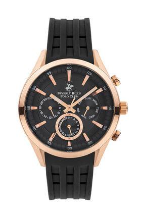 Beverly Hills Polo Club BP3042X451 Takvimli 44 mm Siyah Silikon Kordon Analog Erkek Kol Saati