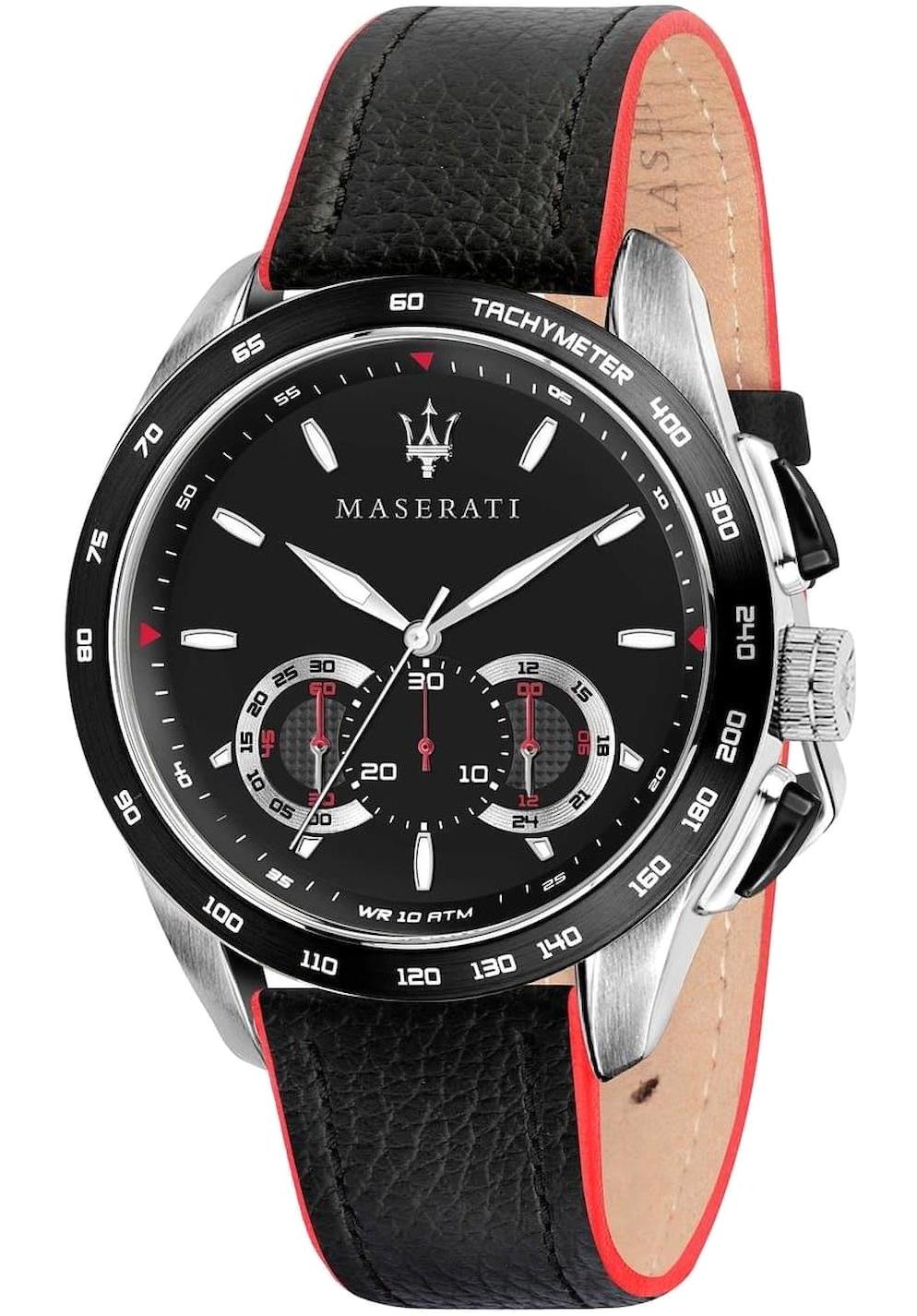 Maserati R8871612028 Takvimli 45 mm Siyah Deri Kordon Analog Erkek Kol Saati