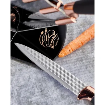 Cooker Ckr-2819 6 Parça Lüx Çelik Bıçak Seti - Rose-86 - Siyah