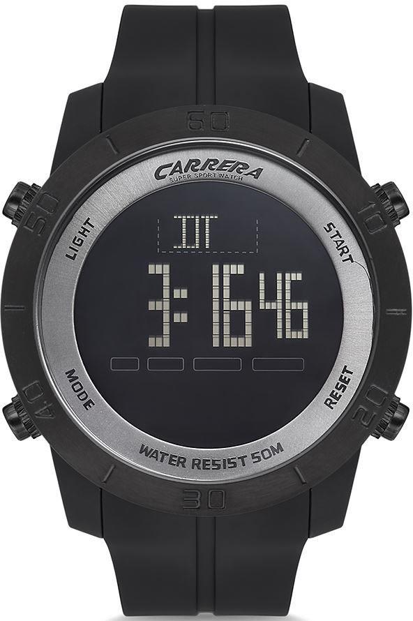 Carrera CRR-M13SK53-DI01 Takvimli 50 mm Siyah Silikon Kordon Dijital Kol Saati